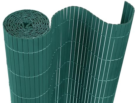 VA-Cerulean Brise-vue en PVC - 90 x 500 cm - Vert - Avec lamelles renforcées - Pare-vent - Résistant aux UV - Pour jardin, balcon, fenêtres, terrasse - Accessoires