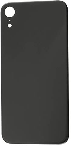 ELLENNE Rückseite Rahmen kompatibel mit iPhone XR Back Cover Glas Schwarz Weiß Blau Rot Gelb Rosa (Schwarz)