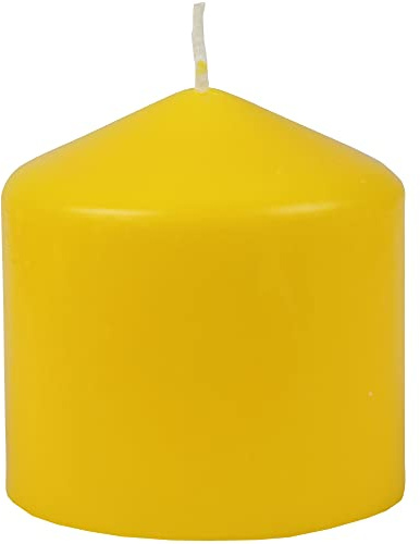 HS Candle Wachskerzen Stumpenkerzen Ø8cm x 8cm (Braun) - Lange Brenndauer - Hergestellt in EU - Kerzen Blockkerzen - Wachs Stumpen