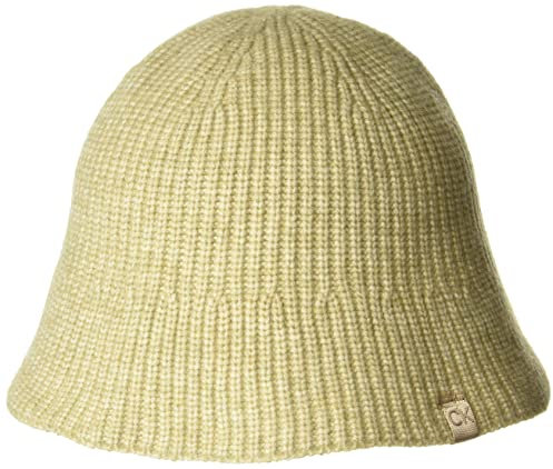 Calvin Klein Damen Soft Knit Essential Bucket Hat-Everyday Basic Winter-Hut, Melierte Mandel, Einheitsgröße