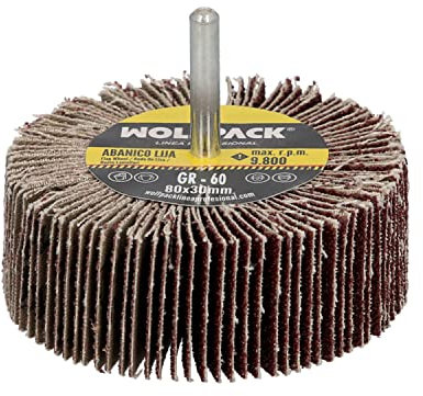 Abanico Lija Grano 60 Medida Ø 80 x 30 mm. Disco Abrasivo Laminas, Ruedas Mil Hojas, Ruedas Abrasivas,Lijado,Desbaste,Pulir