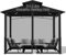 Jianyana Moskitonetz Outdoor, 4-Teilige Sonnenschirm Mesh Moskitonetz Balkon mit Reißverschluss für Pavillon Terrasse Lodge oder Balkon(nur Moskitonetz) (schwarz, 300 cm x 360 cm)