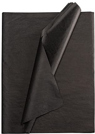 Seidenpapier bunt – 50 Blatt – 50 x 75 cm – Verpackungsmaterial für Kerzen, Kleidung, Seife – als Bastelpapier, Geschenkpapier – Hochzeit, Weihnachten – Füllmaterial in Versandkartons – SCHWARZ