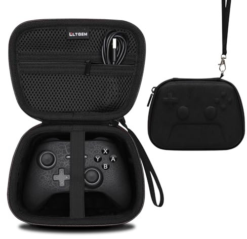 LTGEM - Custodia universale per controller wireless Xbox/Playstation/Nintendo Switch/PowerA/ELISWEEN/GameSir/Diswoe/Tianhoo, custodia protettiva da viaggio rigida per il trasporto (nero + nero)