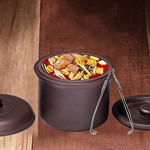 Pentole per zuppa, Zisha Pentola per casseruola in Ceramica Pentola per nidi in Ceramica Pentola per l'acqua Pentola con vaporiera con 2 coperchi Pentola a Vapore Non Smaltata Pent