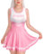 LittleForBig Combinaison soyeuse sans manches pour femme - Mini robe moulante, Rose, 4XL