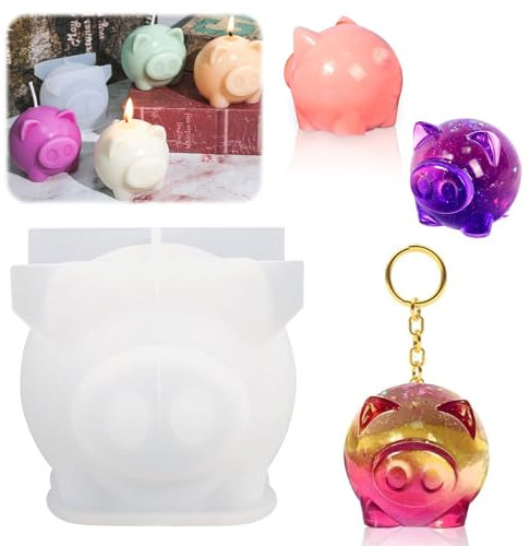 SPERMUOY Schwein Silikonform Kerzenhalter,Schwein Kerzenform Silikonform Silikon Kerzenhalter Form,Kerze Gießform Gießformen Silikon Schweinchen für Weihnachten, Tischdekoration