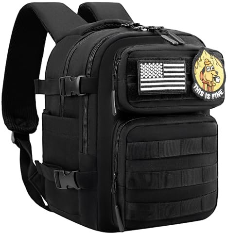 kcross 12L Mini Taktischer Rucksack für Damen und Herren Taktischer Rucksack Klein zum Wandern Kleine Taktische Tasche, Schwarz, 12L, Taktischer Rucksack