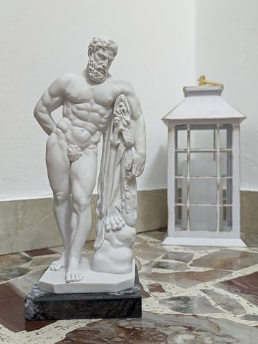 OVUNQUE PROTEGGIMI Statue Herkules Griechisch Farnese h 27 cm (10.63 Zoll) aus weißem Marmorpulver - The Farnese Hercules Statue - Hercules Farnese