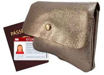 Générique Portefeuille Femme en Cuir irisé, Porte Carte d'identité (Bronze)