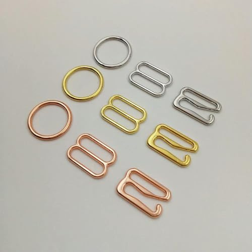 XDMING 100 Stück/Los Silber/Gold/Roségold BH O-Ring Schieber Haken Dessous Regler Unterwäsche Zubehör