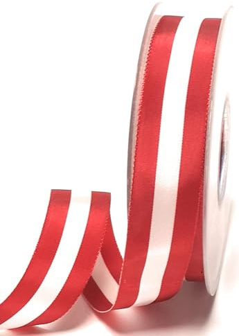 Nationalband 25m x 25mm Rot - Weiß - Rot Vereinsband Ordensband Fanband Dekoband Österreich