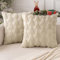 MIULEE Weihnachten Kissenbezug Weihnachtstag 2er Set Kurz Wolle und Samt Kissenbezüge Deko Luxuriöses Winter Zierkissenbezug für Sofa Schlafzimmer Wohnzimmer, Weihnachtsbaum, Beige, 45x45cm