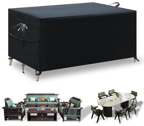 Nuo desire Gartenmöbel Abdeckung 220*140*74cm Winterfest Anti-UV 420D Oxford Plane Loungemöbel Abdeckung Wasserdichte Loungesofa Abdeckplane für Gartentisch Möbelsets Terrassenmöbel Tische,Stühle,Sofa