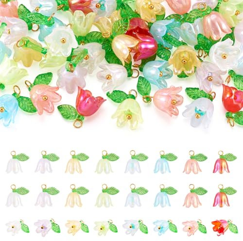 Beadthoven Blumen-Anhänger zum Basteln von Halsketten, Armbändern, Ohrringen, Schmuckherstellung, Messing