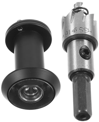 Veemoon Visual Cat Door Viewer for Front Door Black Fish Eye Peephole Drill Bit