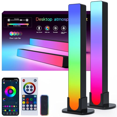 GIACOMO Super Hell LED Lightbar 12V mit Adapter, TV Hintergrundbeleuchtung mit Fernsteuerung, RGB Gaming Lampe,Smart Sync mit Musik und APP Control Steuerung für Gaming,TV (5V=2A,S1) (24W)