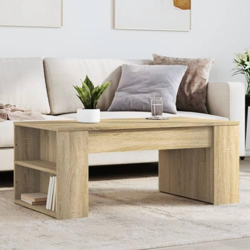 Brokky Couchtisch Sonoma-Eiche 102x55x42 cm Tisch Wohnzimmer Couchtische Sofa Table Wohnzimmertisch Beistelltisch Holzwerkstoff - 831855