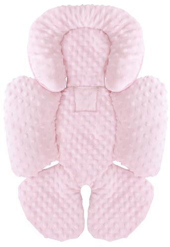 Baby Autositz-Kissen, Kopf- und Körperstütze für Neugeboreneneinsatz, 2-in-1 reversibles Babysitz-Kissen, weiche Kinderwagen-Einlage für Autositze, Babywippen, Kinderwagen und Schaukeln (Rosa)