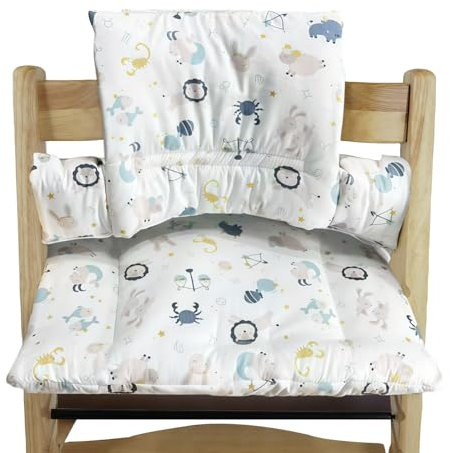 Kids Sitzkissen für Stokke Tripp Trapp Hochstuhl, Weiches Sitzkissen für Säuglinge, Babys & Kleinkinder, laminierte Beschichtung zur einfachen Reinigung, Einfache Befestigung am Kinderstuhl