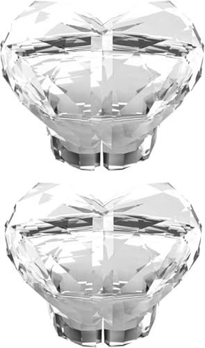 Txuolin 2 Pcs Transparent Love Heart Shaped Toilet Tank Button,Button Aid Lid Cover Lifter/Handle Crystal Toilet Press, Pusher Helper, for Women Long Nail Parts Plumbing