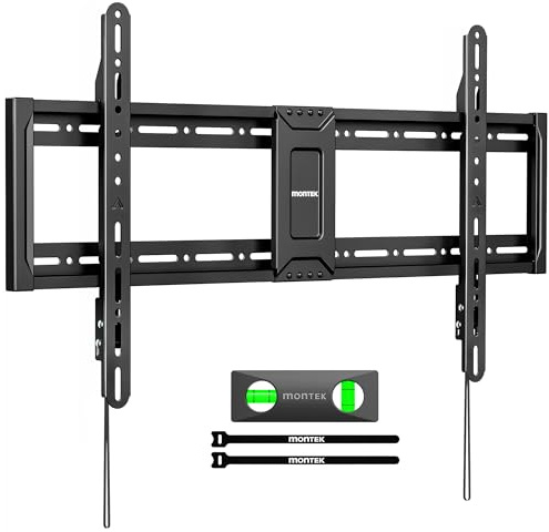 monTEK Heavy Duty Fixed TV Wall Mount for 43–95 Inch TVs, 1.1 Ultra Slim Low Profile Bracket, 200 lbs Capacity, Max VESA 800x400mm, Fits 16/18/24 Studs, Space-Saving for Large Flat & Curved TVs