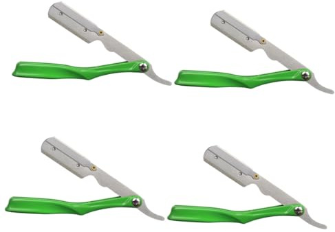 PACKOVE 4 Stück Manueller Rasiermesser Halter aus Faltbarer Rasierklingen Halter für Herren Tragbares Werkzeug für Barbier und Friseursalon Langlebig und Rostbeständig für Reisen und