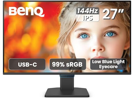 BenQ GW2790C 27 1080p FHD 144Hz IPS Eye-Care Home Office Monitor, USB-C, 1080x1920, Visual Optimizer, Flicker-Free, Low Blue Light, Ultra Slim Bezel, TUV-Certified, Eye-CareU