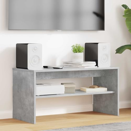 SooIarix TV-Schränk Beton Grau Holzwerkstoff 80 x 35 x 40 cm mit Regal, modernes TV Lowboard und Fernsehschrank für Wohnzimmer, platzsparendes Sideboard, vielseitiges TV Board und Fernsehtisch