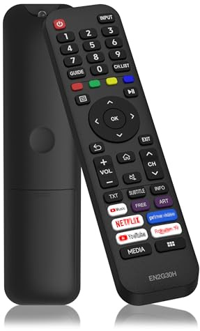Yisica for Hisense TV Remote Replacement, Universal VIDAA Remote Control EN2G30H/EN2A30 for All Hisense Smart TVs,with Netflix, Prime Video, YouTube, Rakuten-TV Black