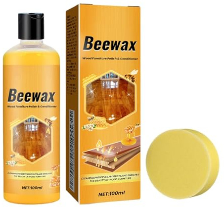 Bienenwachs für Holz 100 Milliliter Natürliche Glanz-Restaurierung | Holztisch-Reinigungsmittel Geeignet Für Schrank, Schreibtisch, Küche, Tischplatte, Laminat, Haushalt,
