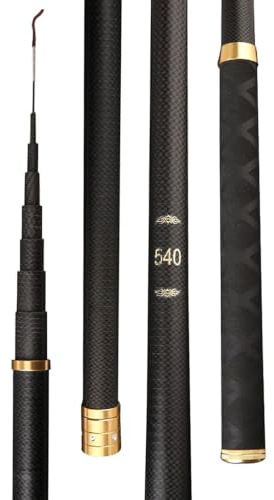Teleskop-Angelrute aus Carbon 2.7m 3.6m 4.5m 5.4m 6.3m 7.2m 8.0m 9.0m 10.0m – ultraleichte und extrem robuste Angelrute, geeignet für Seen, Stauseen, Flüsse und Teiche