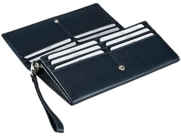 TONY PEROTTI Cortina Damen Geldbörse 20 x 10,5 cm in Blau echtes Italienisches Leder