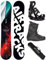 Airtracks Herren Snowboard Set Freestyle Freeride Board North South Four Wide 159 + Snowboard Bindung Master + Boots Master QL 43 + Sb Bag