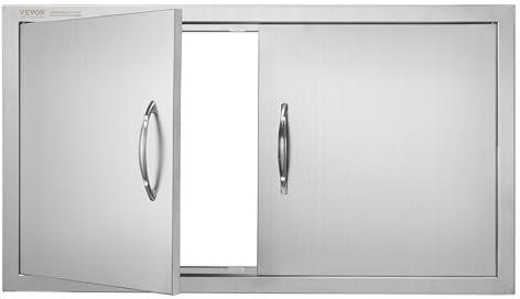 Mophorn 87x48cm Kamintür Doppelschicht Putztür Edelstahl 304 Inspection Door BBQ Tür