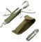Snowtain Couverts Camping 7 en 1 en Acier Inox – Kit Pliable Multifonction avec Étui Ceinture, Ustensiles de Survie pour Randonnée, Pique-nique, Voyage (Vert Militaire)