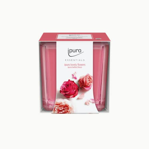 ipuro - dekorative ipuro lovely flowers Duftkerze - minimalistische & puristische Duftkerzen im Glas - intensive Duftkerzen mit frischen & blumigen Noten - stilvolle Kerze 125 g