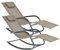 [en.casa] Schaukelliege Caracena 2er Set 147x63x89cm Sonnenliege bis 120kg Schwingliege Schaukelnd Beige