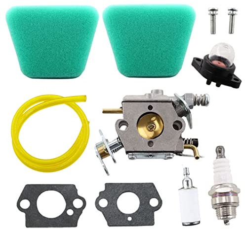 MCHNIC Vergaser mit Luftfilter Benzinfilter für Partner 350 351 370 371 390 420 Poulan 2050 2055 2115 2150 2175 2250 McCulloch Mac Cat 335 435 436 440 441 Kettensäge Ersetzt 530071621 530069722