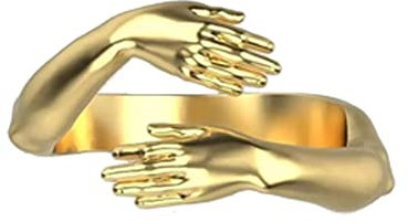 WUGDSQGH Damen Ring Gold Silber Damen Umarmungsringe Männer Liebe Umarmung Hand Ringe Offene Umarmung Hände Umarmung Ringe Eheringe Ringe Versprechen Umarmungsringe,4