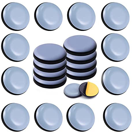 Uni-Fine 24PCS Furniture Sliders and Gliders 20MM Circular for Carpet Moving Furniture Self-Adhesive Furniture Gliders Furniture Mover Pads