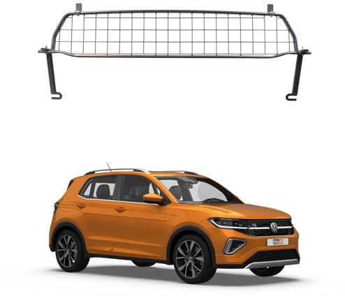 Travall Hundegitter für Volkswagen T-Cross 2018-2024, fahrzeugspezifisches Trenngitter für den Kofferraum aus Stahl, passgenau für sicheren Hundetransport