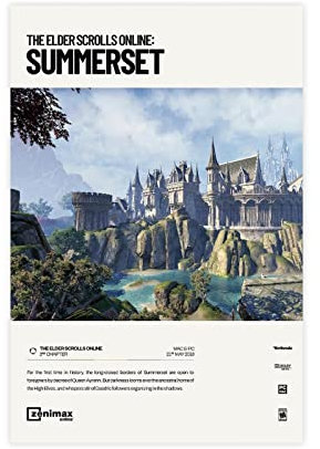 The Elder Scrolls Online (2014) Videospiel-Poster, Leinwand, Schlafzimmer, Dekoration, Sport, Landschaft, Büro, Raumdekoration, Geschenk, 20 x 30 cm