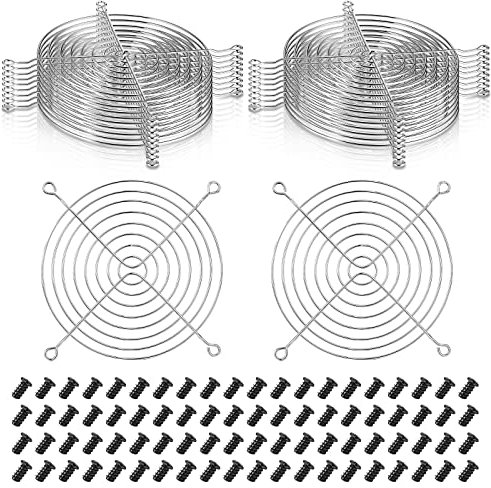 20 Pack 120mm Finger Grills 120mm Fan Filter Metal Fan Guard with 80 Screws
