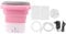 Sorandy Mini machine à laver pliable, haute performance, mini machine à laver portable, avec adaptateur de tuyau de vidange, pour vêtements de bébé, sous-vêtements ou petits objets (rose blanc)