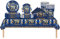 69pcs Navy Blue Gold 70th Birthday Decorations Set - Tablecloth, Plates, Napkins, Cups for Women, Men, Him, Her - Party Gifts