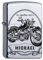 Zippo Benzinfeuerzeug mit Gravur Motorrad personalisiert mit Name für Motorradfahrer Biker Chopper Sturmfeuerzeug Chrome Brushed Geschenk (Motiv 1: Bike)