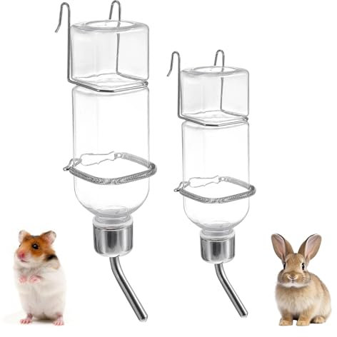Suspendus Distributeur d'Eau pour Lapin et Petits Animaux, Biberon et Abreuvoir pour Rongeurs, Cochon d'Inde, Hamsters, Chinchillas