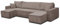 VENASI MÖBEL Hugo U-Form Ecksofa mit Schlaffunktion und Bettkasten, Sofa Eckcouch U Form Schlafsofa (Braun)
