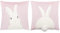TETSMG Kissenbezug Ostern 45x45, 2er Set Osterdeko Hase Kissenbezug Samt, Osterdeko Modern Hase Deko Kissenhülle, Osterhase Schwanz Kissenbezüge Kissen Frühling Ostern Deko Zimmer Deko (Rosa)